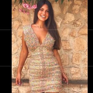 Zara printed dress draping small